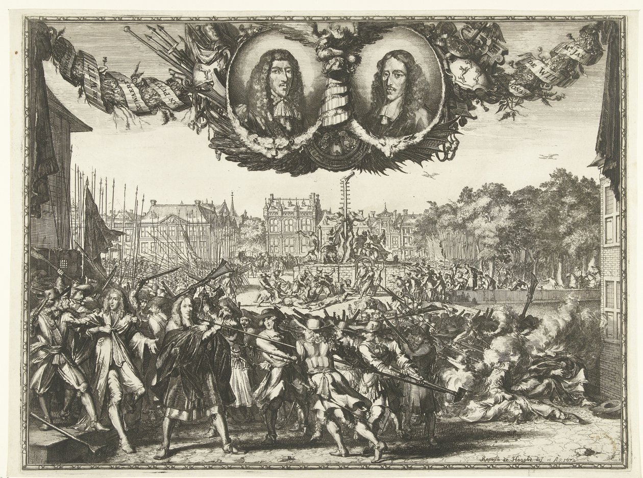 Mordet på de Witt-brødrene, 1672 av Romeyn de Hooghe