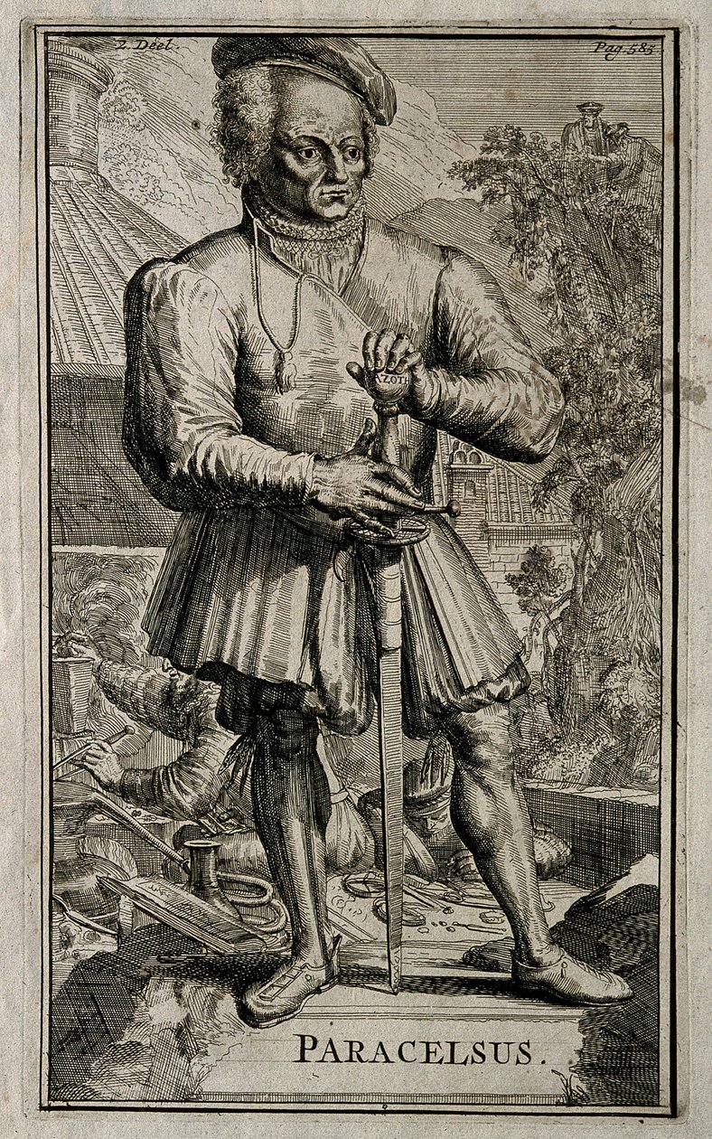 Philippus Theophrastus Aureolus Bombastus av Hohenheim Paracelsus. av Romeyn de Hooghe