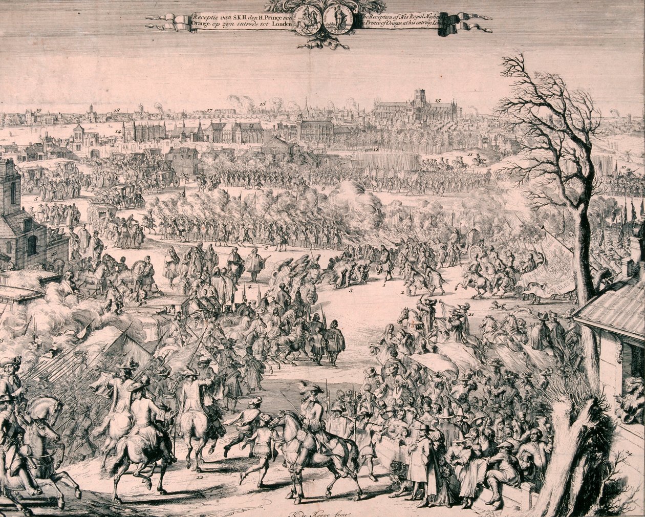 Kongelig prosesjon av kong William III, 1688 av Romeyn de Hooghe