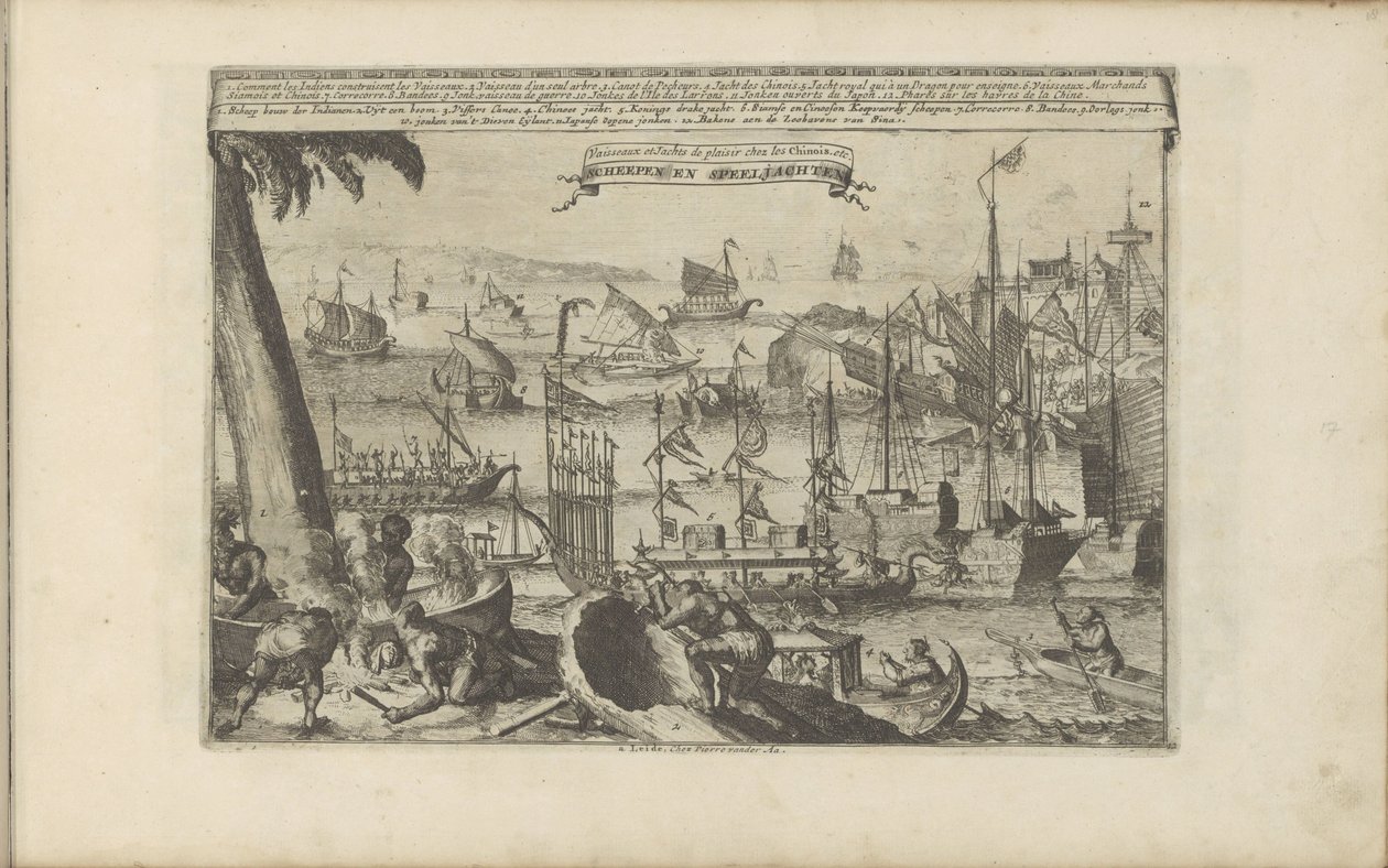 Schepen en speeljachten Scheepen en Speeljachten / Vessels and Pleasure Jachts among the Chinese (tittel på objekt) Øst- og Vestindia og andre steder (serietittel) av Romeyn de Hooghe