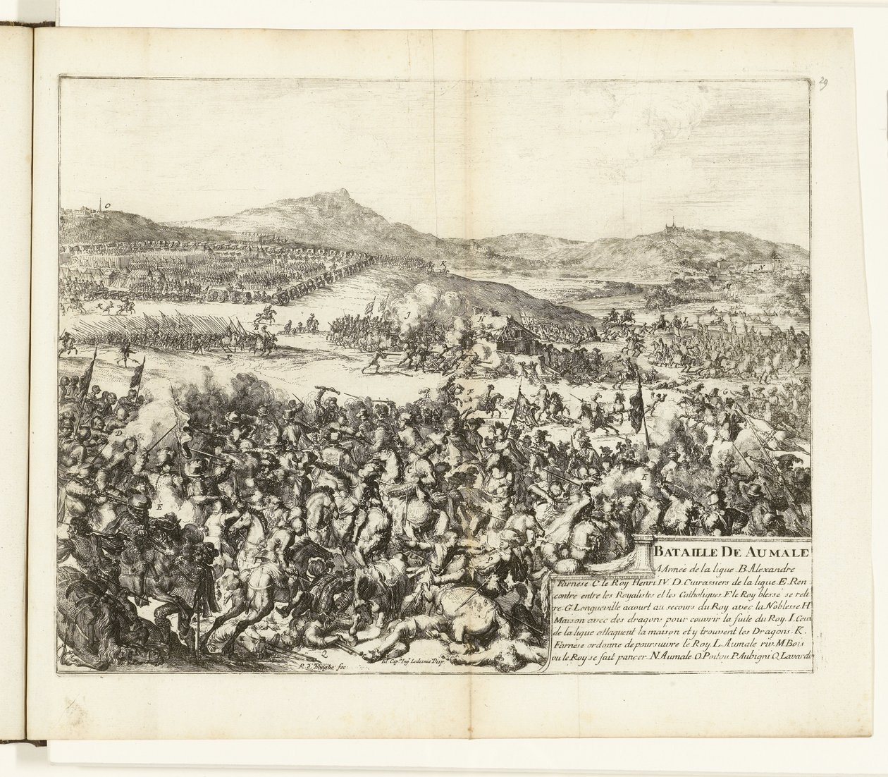 Slag bij Aumale, 1592 Battle of Aumale (tittel på objekt) Wars of Flanders (serietittel) av Romeyn de Hooghe