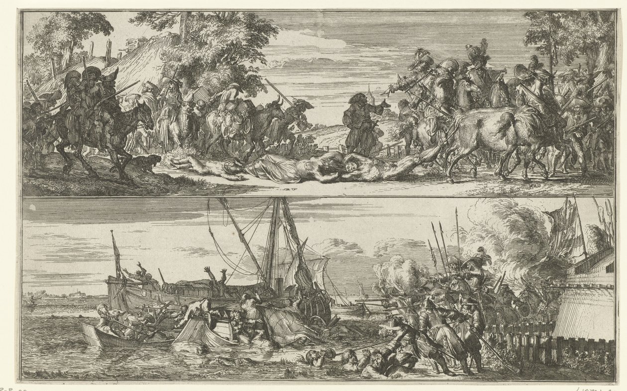 To skildringer av franske grusomheter, 1672 av Romeyn de Hooghe