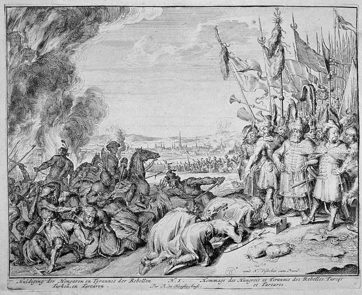 Vienna Print Cycle, Homage of the Ungarians, 1683 av Romeyn de Hooghe