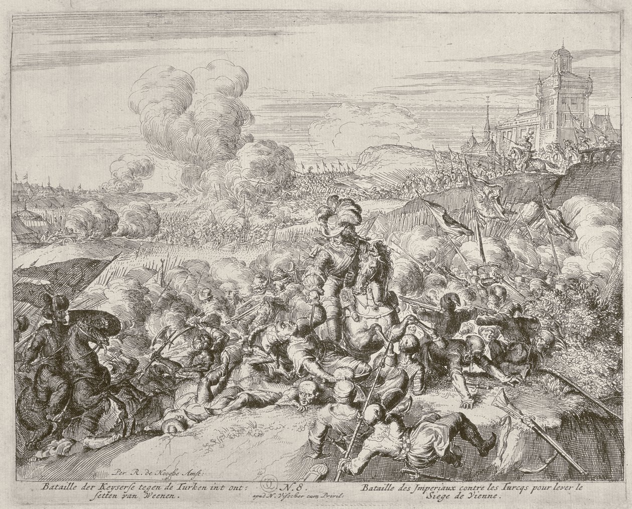 Vienna Print Cycle, Keiserens hær som kjemper med tyrkerne, 1683 av Romeyn de Hooghe