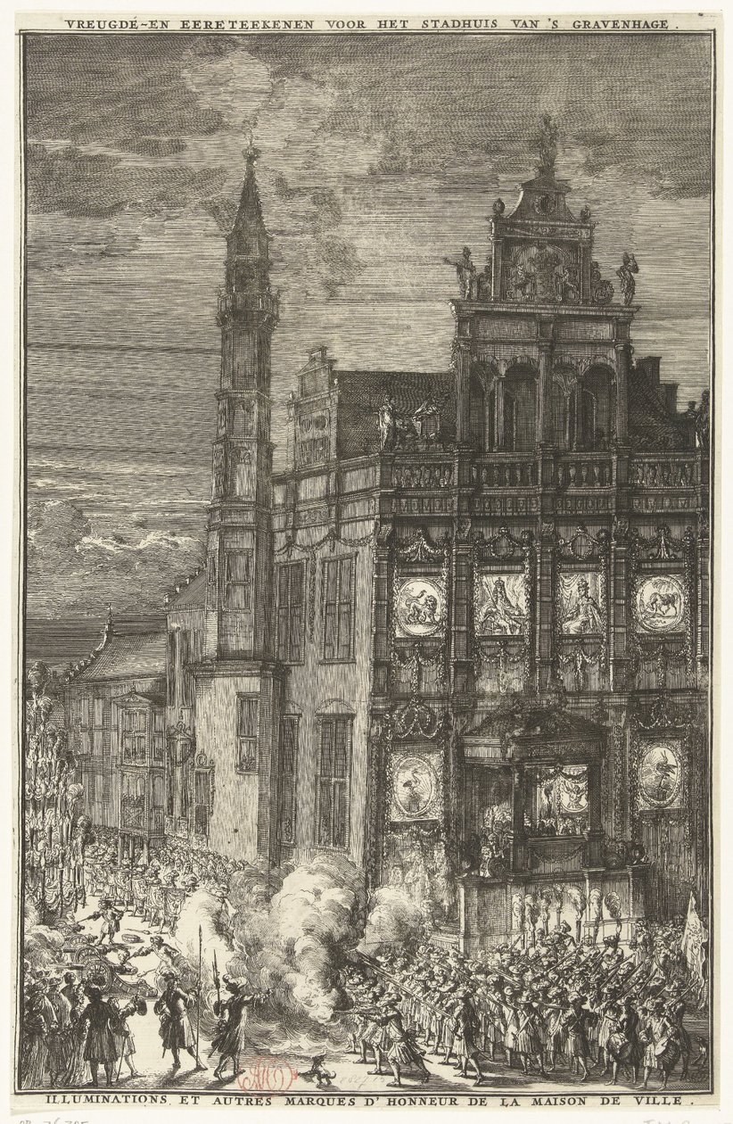 Gledestegn foran rådhuset, 1691 av Romeyn de Hooghe