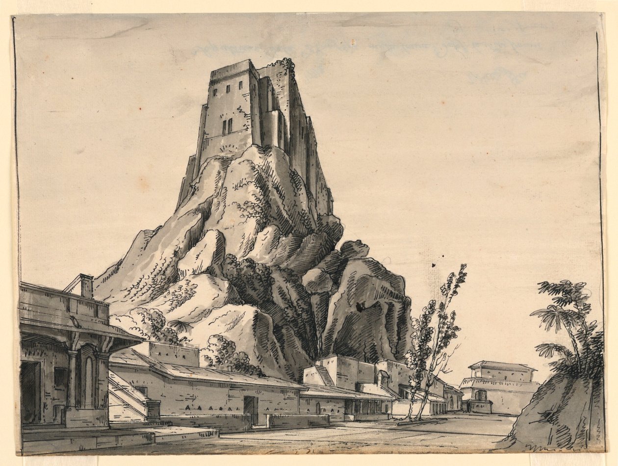 Scenedesign, Castle on Hill av Romolo Achille Liverani
