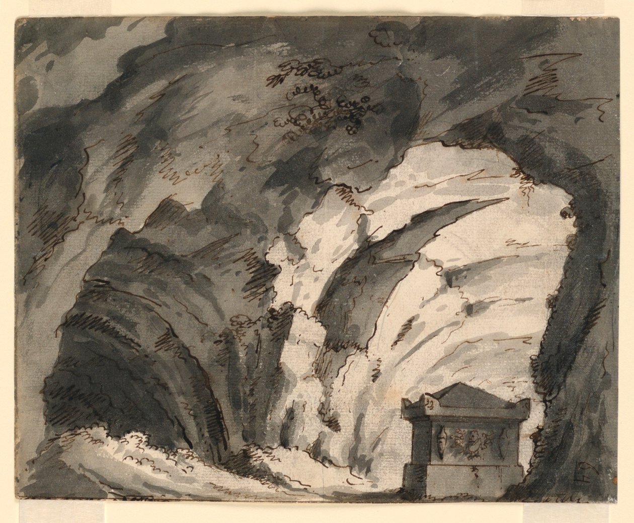 Scenedesign, Tomb in a Cave av Romolo Achille Liverani