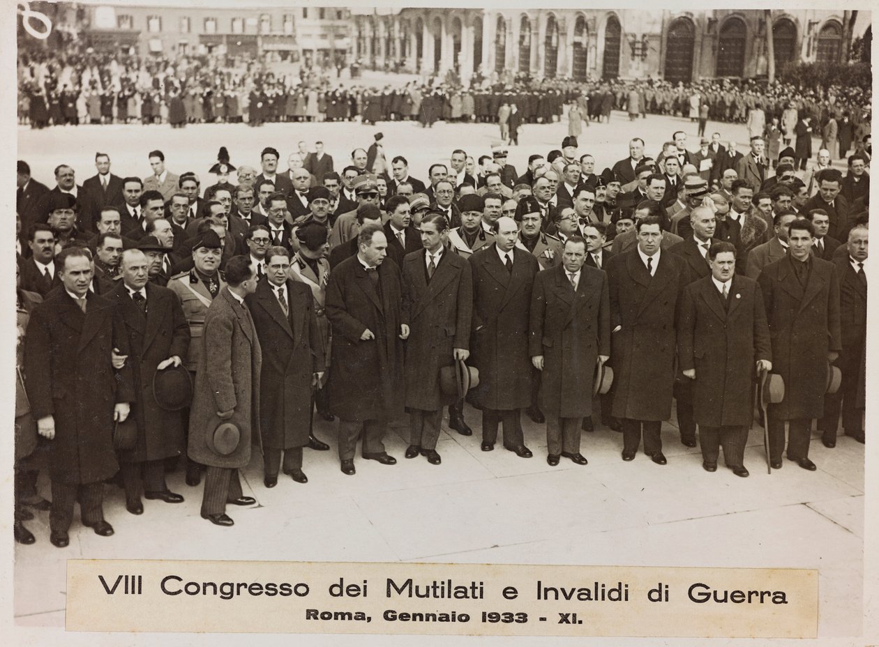 "VIII Congress of Maimed and Invalids of War - Roma, januar 1933 - 11" (s/hv-bilde) av Romolo del Papa