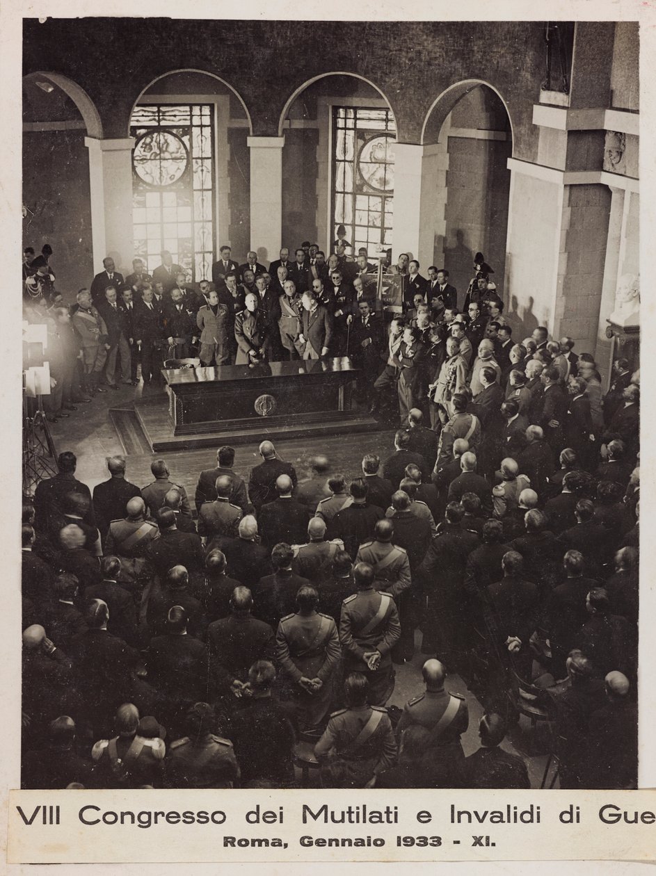 "VIII Congress of Maimed and Invalids of War - Roma, januar 1933 - 11" (s/hv-bilde) av Romolo del Papa