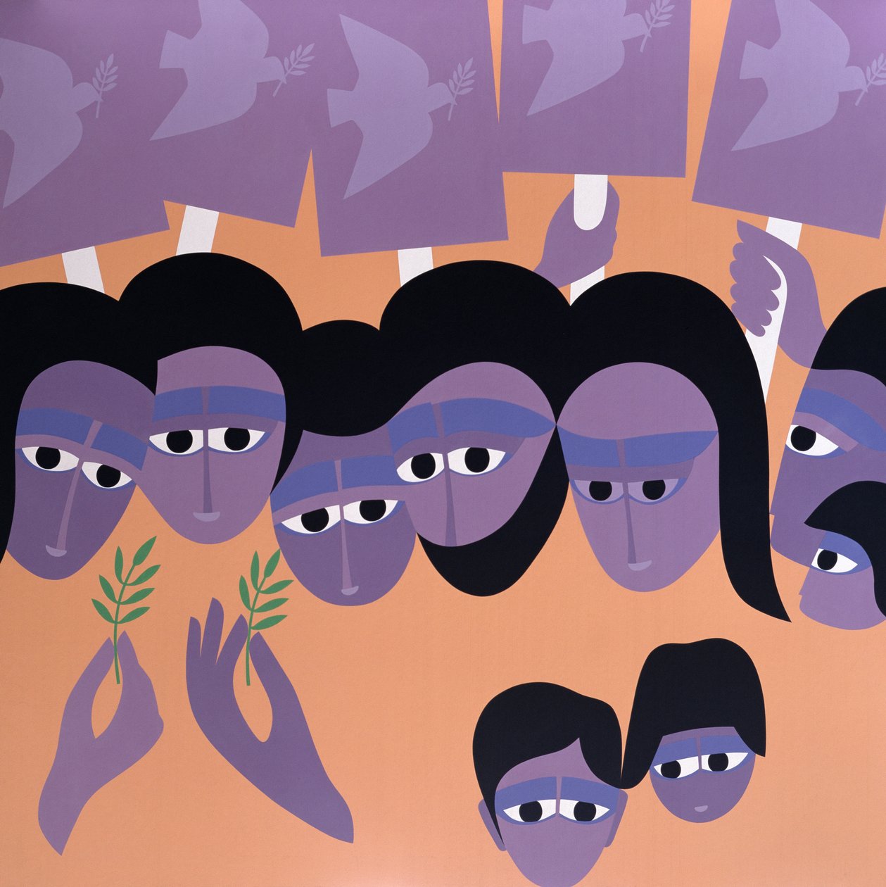 Silent Vigil 2, 1981 (akryl om bord) av Ron Waddams