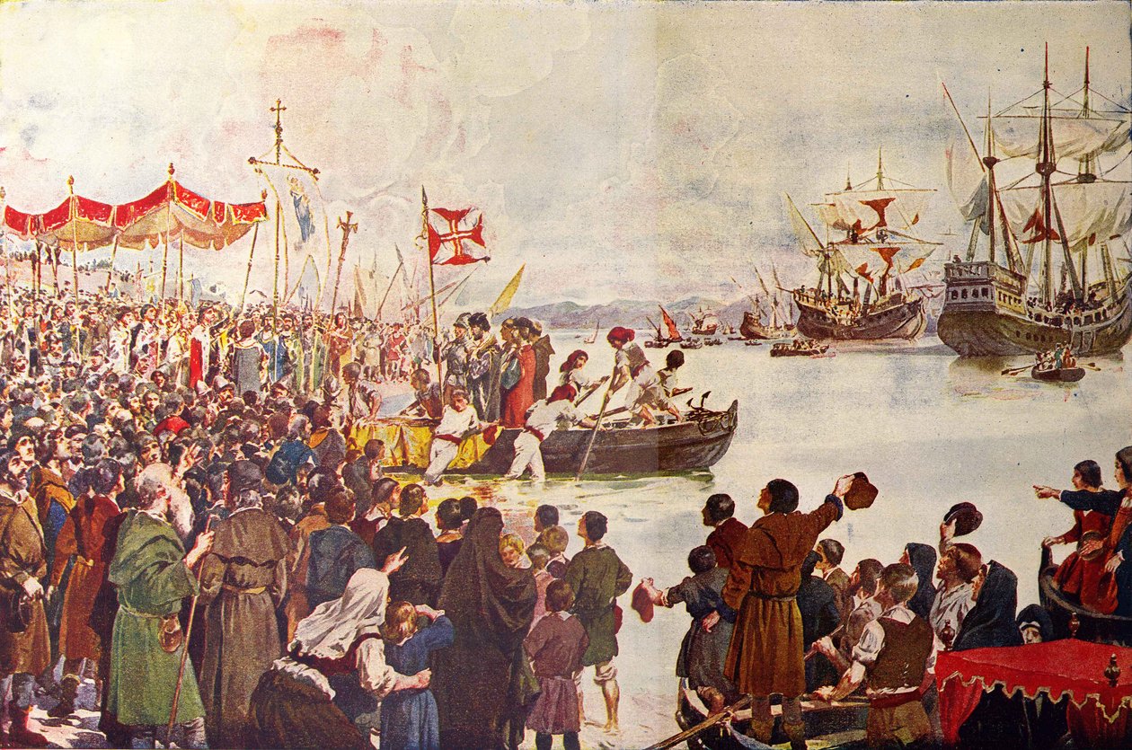 Avgang fra Vasco da Gama til India av Roque Gameiro