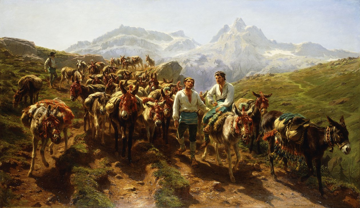 Spanske multekjørere krysser Pyreneene, 1857 av Rosa Bonheur