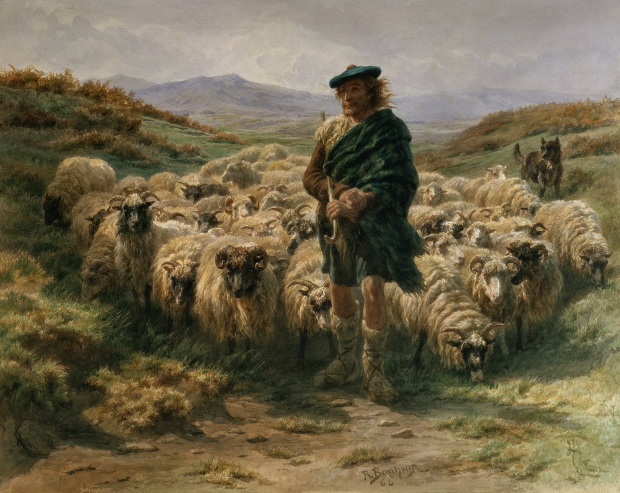 The Highland Shepherd, akvarell av Rosa Bonheur