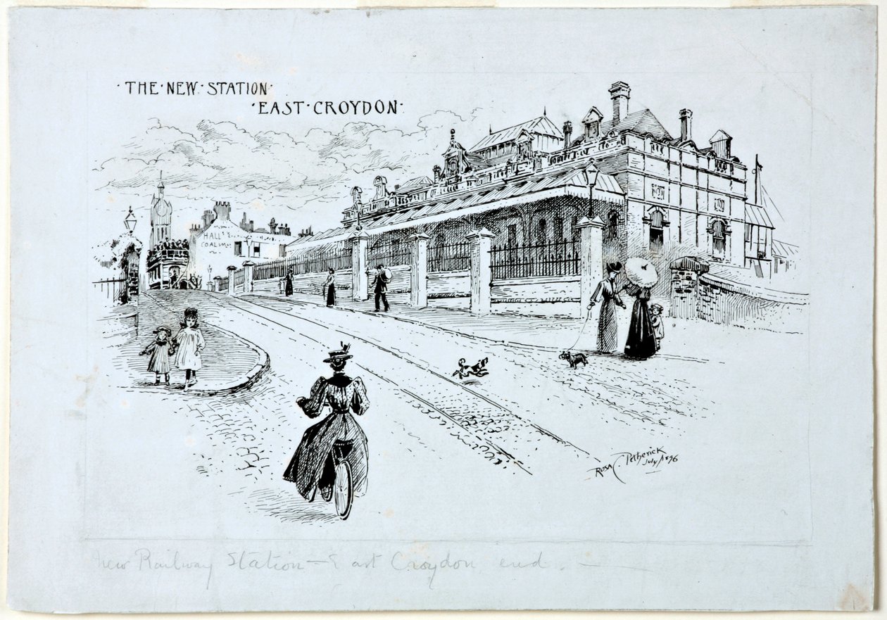 The New Station, East Croydon, juli 1896 (blekk på papir) av Rosa Clementina Petherick