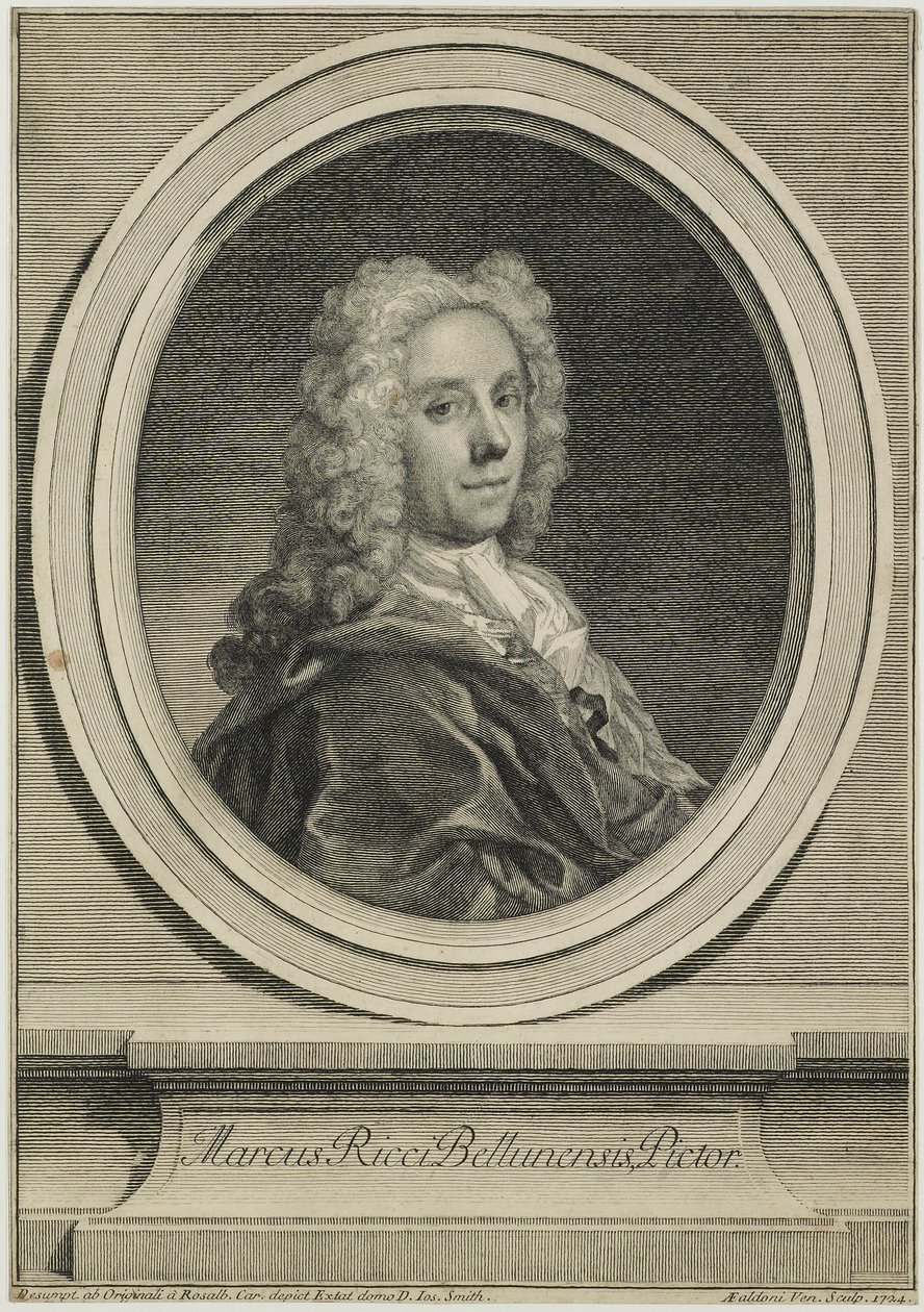 Marcus Ricci Bellunensis, gravert av Antonio Giovanna Faldoni (1690-c.1770), 1724 av Rosalba Giovanna Carriera