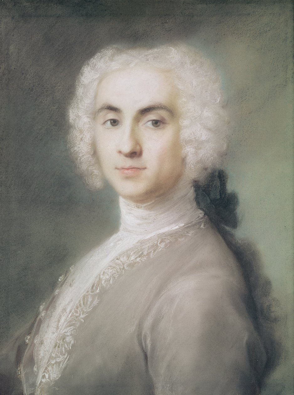 Portrett av en mann (pastell på papir) av Rosalba Giovanna Carriera