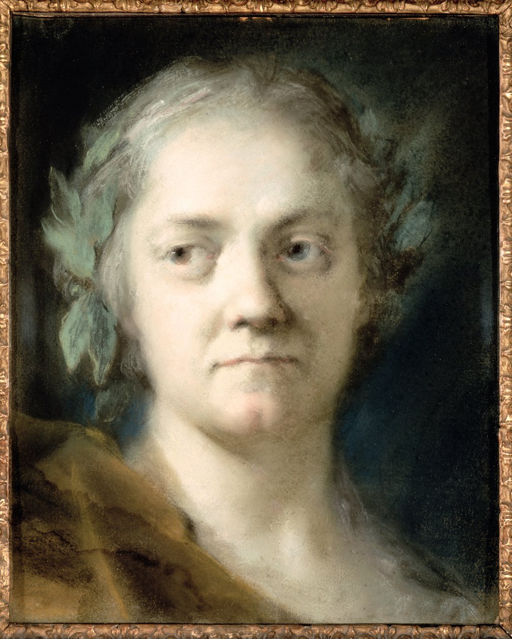 Selvportrett (olje på papir) av Rosalba Giovanna Carriera
