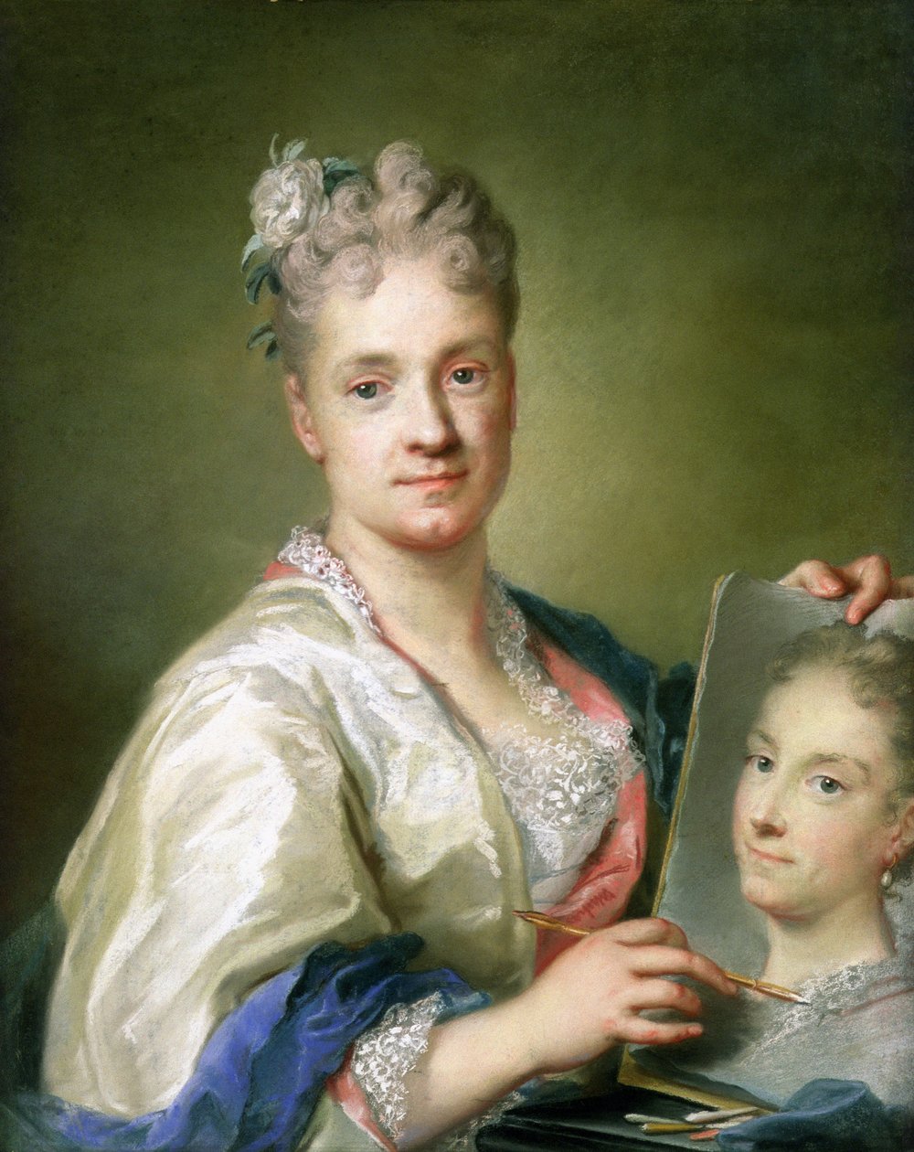 Selvportrett, 1709 (pastell på papir) av Rosalba Giovanna Carriera