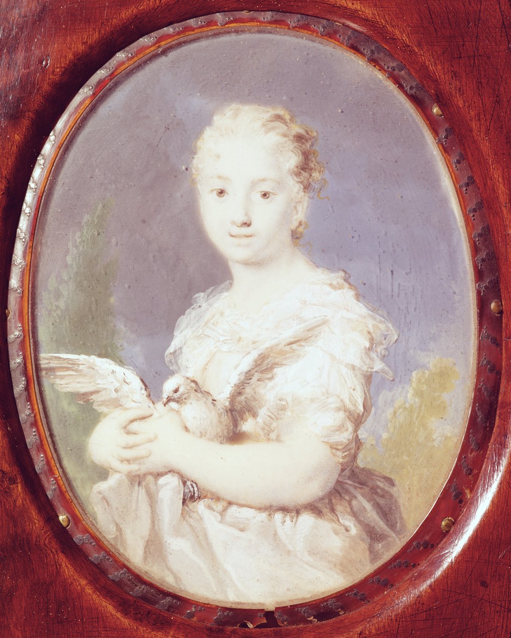 Ung jente med en due av Rosalba Giovanna Carriera