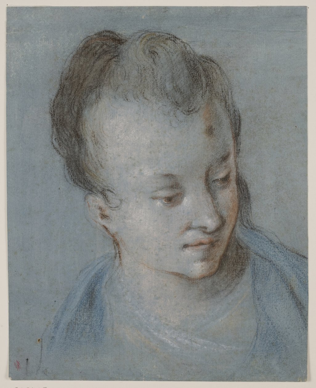 Kvinnens hode vendt mot høyre av Rosalba Carriera