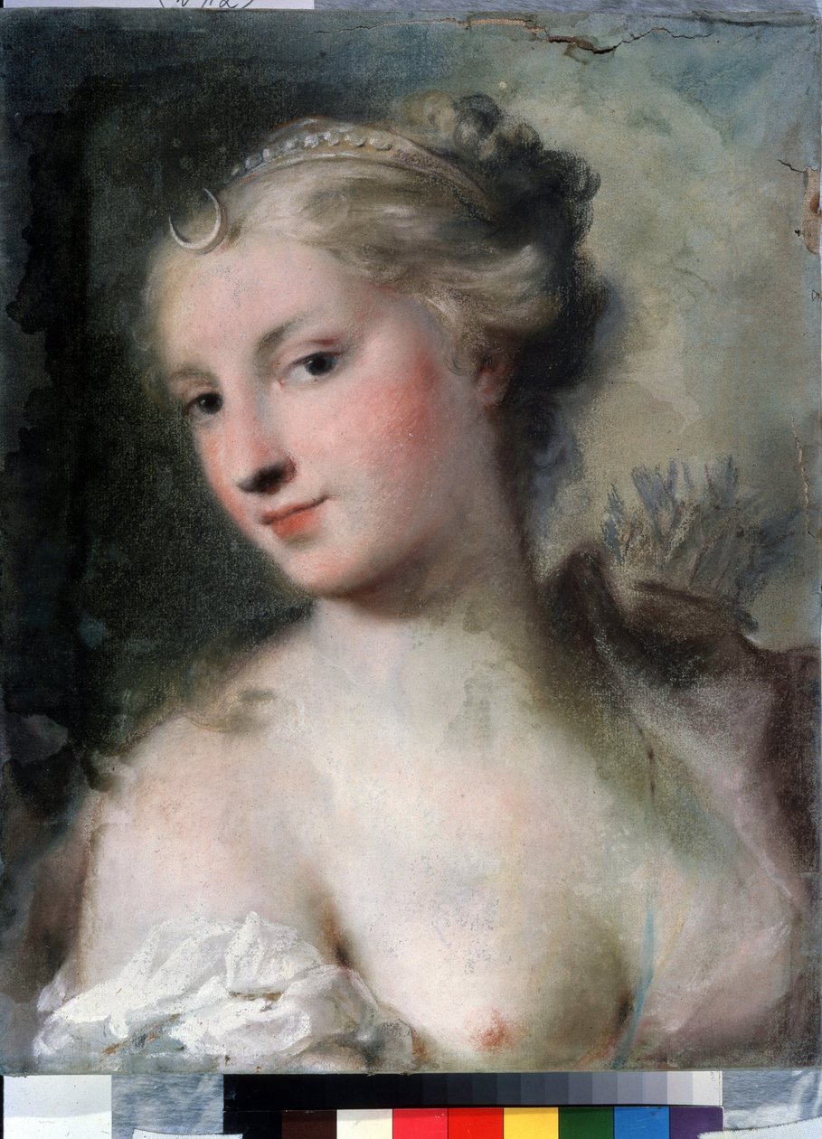 ""Diane"" (Diana) Pastellmaleri av Rosalba Giovanna Carriera (1657-1757) rundt 1746 Pushkin-museet, Moskva av Rosalba Giovanna Carriera