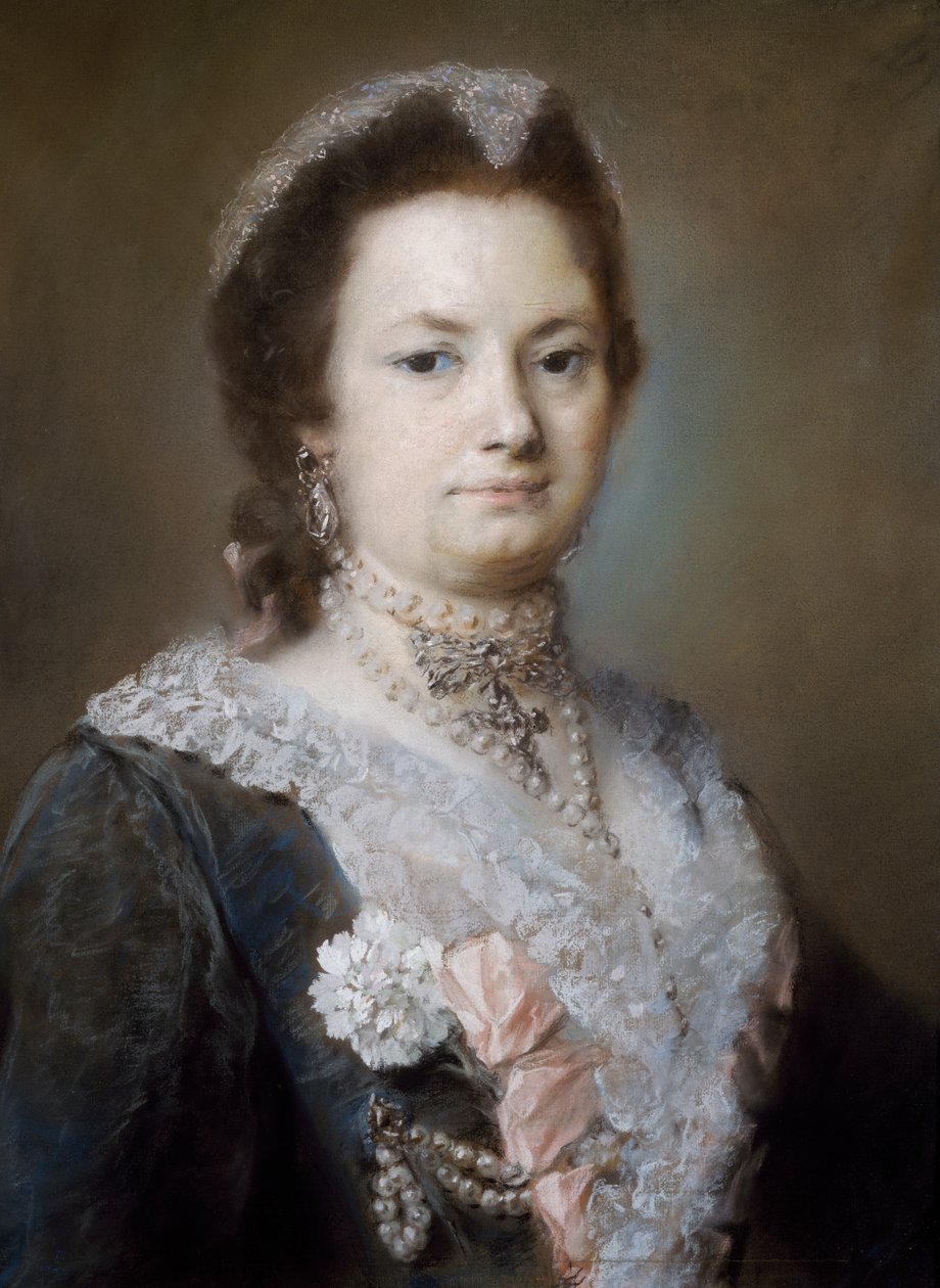 Portrett av en dame (pastell på papir) av Rosalba Giovanna Carriera
