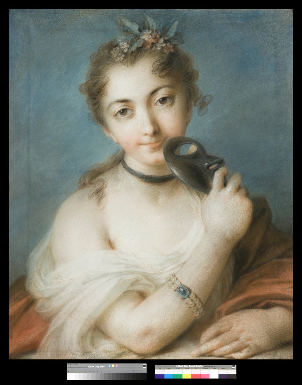 Portrett av en kvinne med maske, ca. 1720-30 av Rosalba Giovanna Carriera