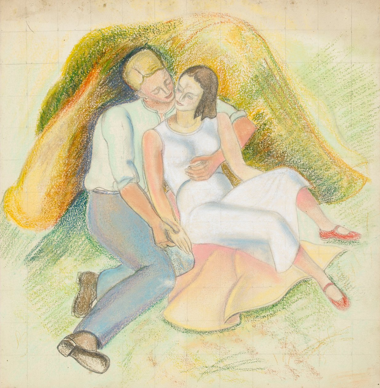 Lovers (pastell på papir) av Rosalie Brill