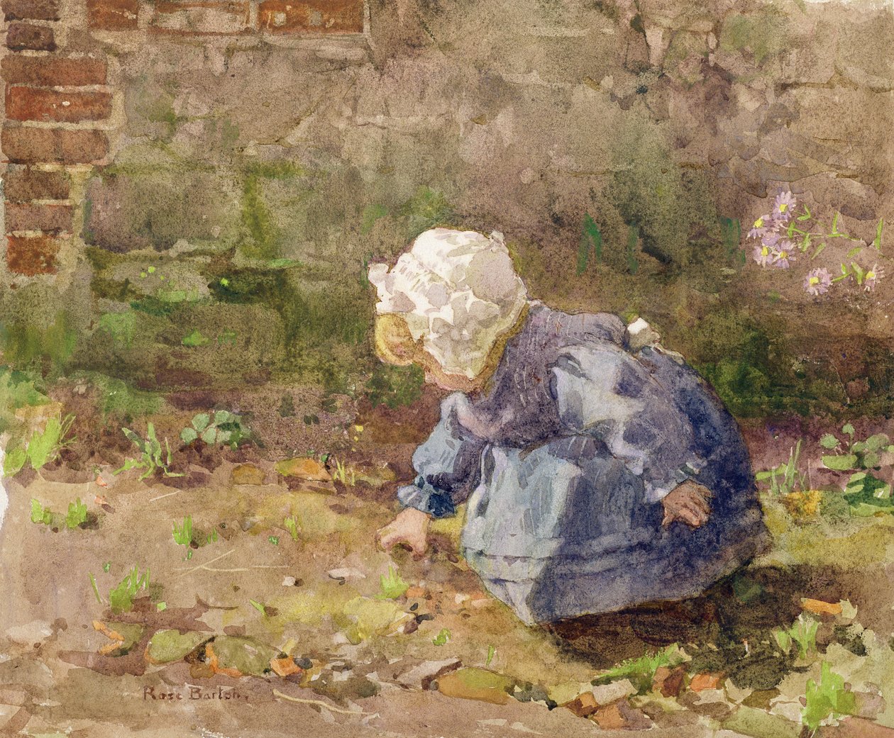 Barn med hvit lue av Rose Maynard Barton