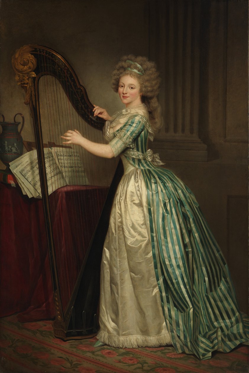 Selvportrett med en harpe, 1791 av Rose Adelaide Ducreux