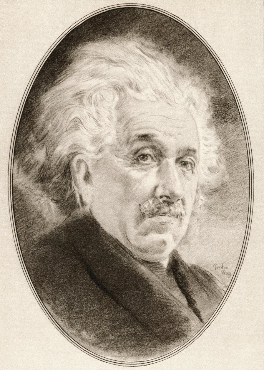 Albert Einstein, fra Living Biography of Great Scientists. av Ross Gordon