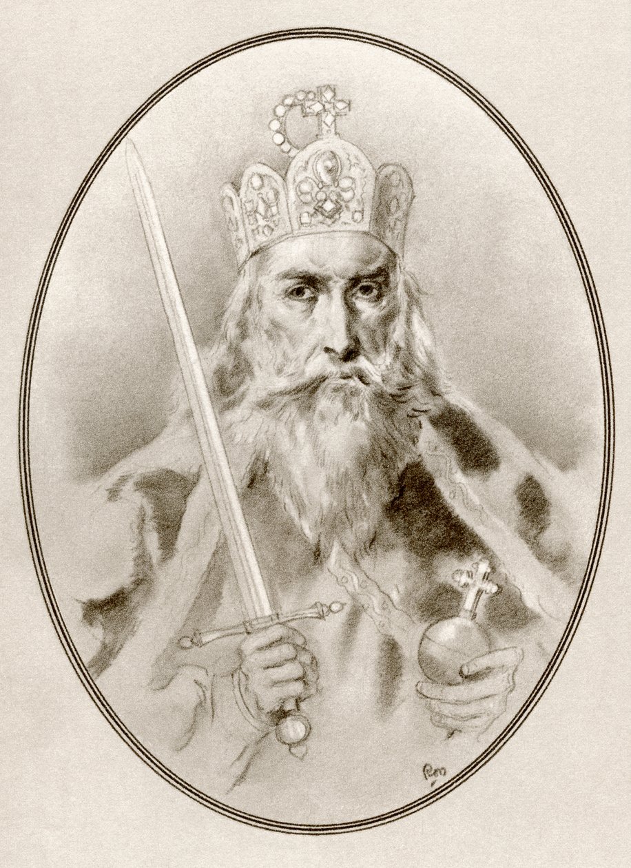 Charlemagne, alias Charles the Great eller Charles I, fra Living Biography of Famous Rulers. av Ross Gordon