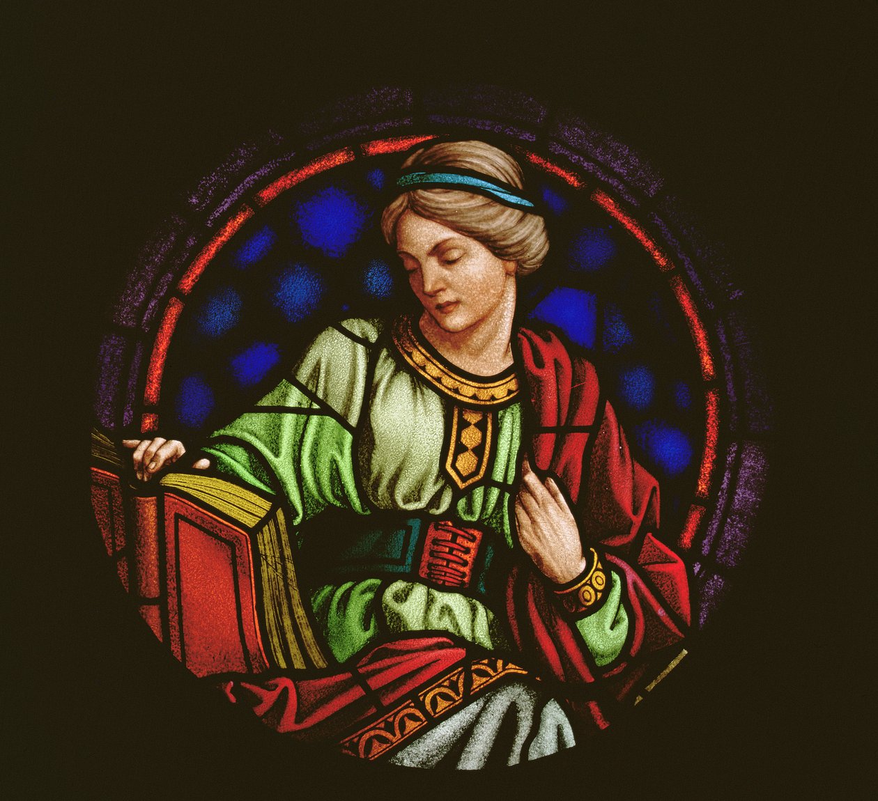 Erudition eller St. Lucy (farget glass) av Roth Miksa