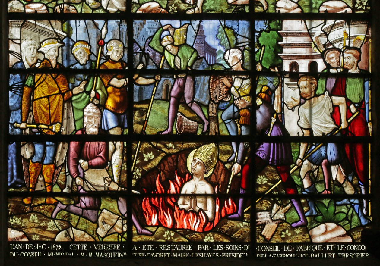 Vindu som viser martyrdøden til St Denis, 1530-40 av Rouen School