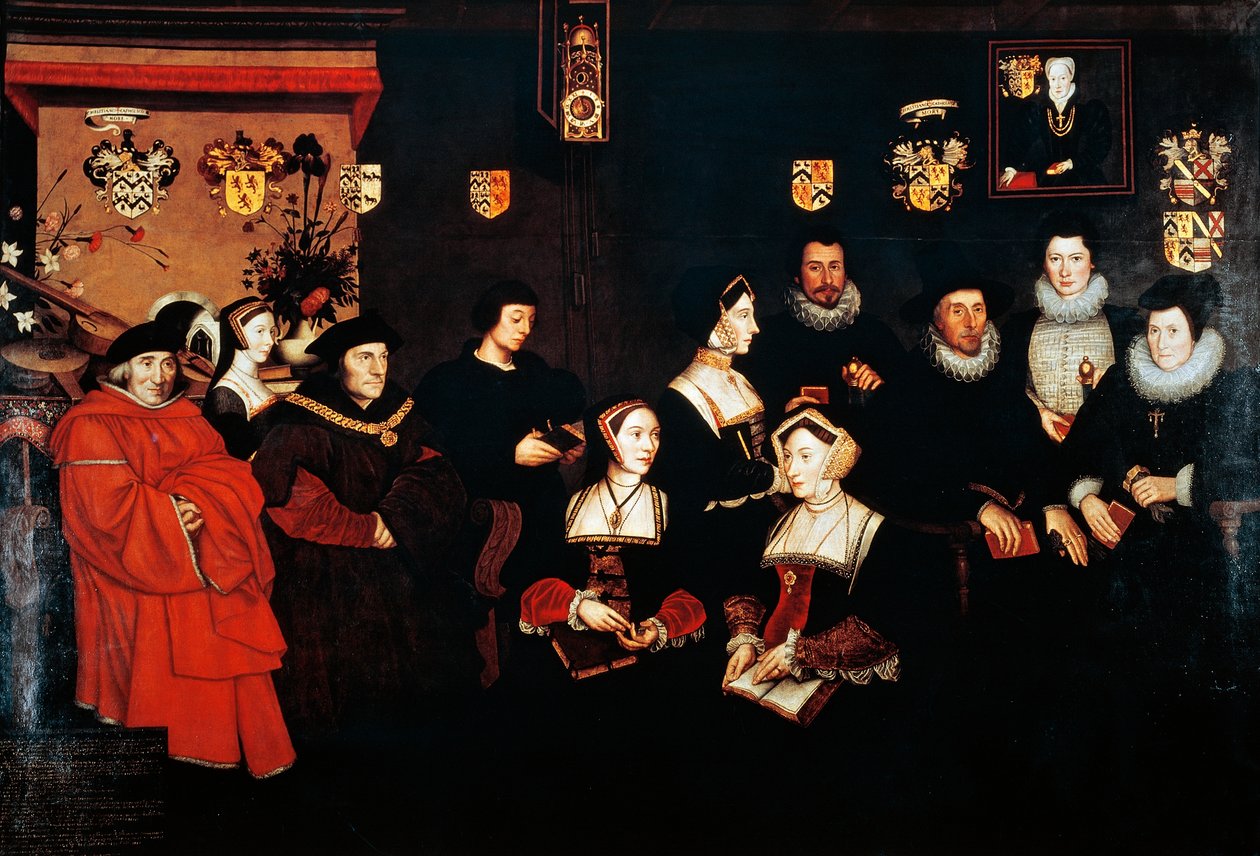 Sir Thomas More, hans far, hans husholdning og hans etterkommere, rundt 1593 av Rowland Lockey
