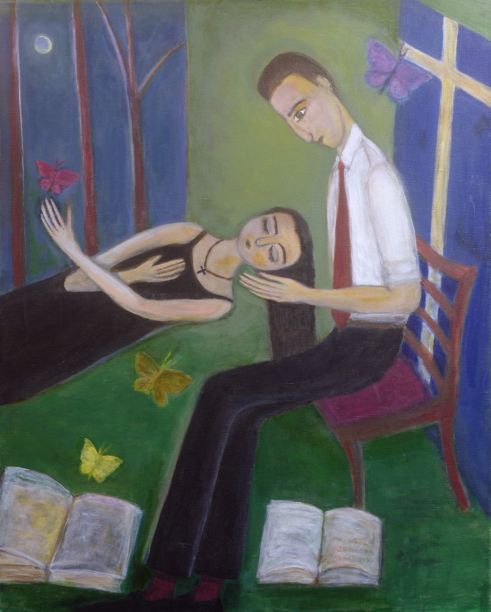Epiphany, 2002 (akryl på lerret) av Roya Salari