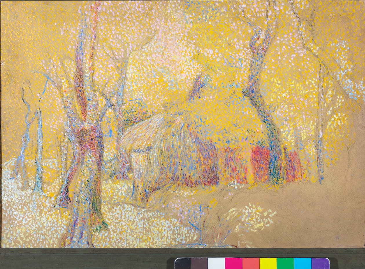 Låve i trærne, ca.1900-06 av Rubaldo Merello
