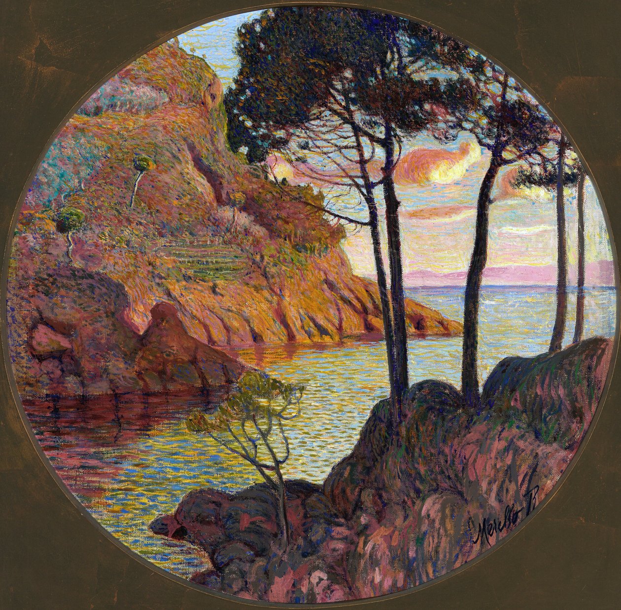 Kysten av San Fruttuoso, ca. 1910 av Rubaldo Merello