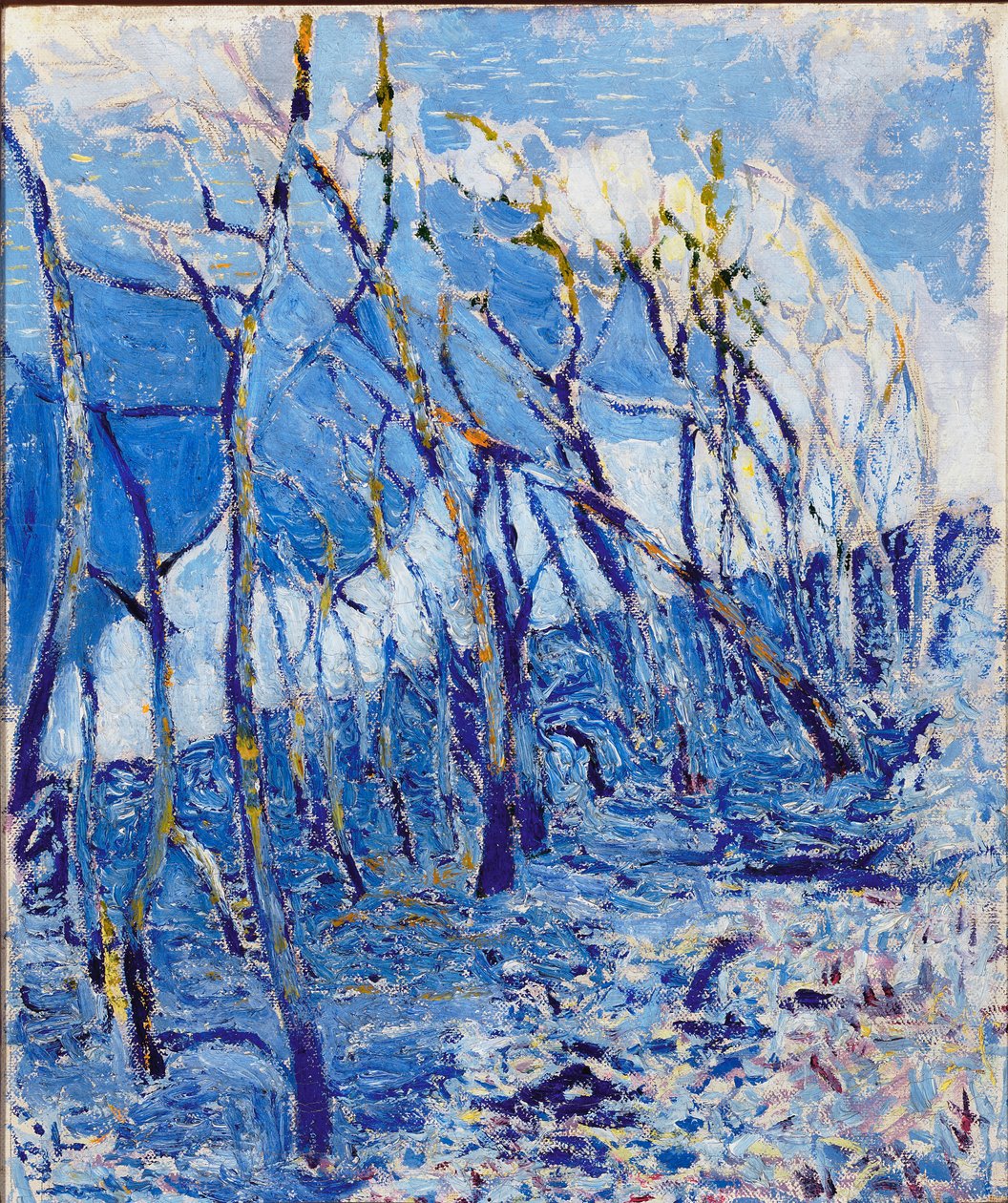 Landskap eller kastanjeskog,. ca. 1918-21 av Rubaldo Merello