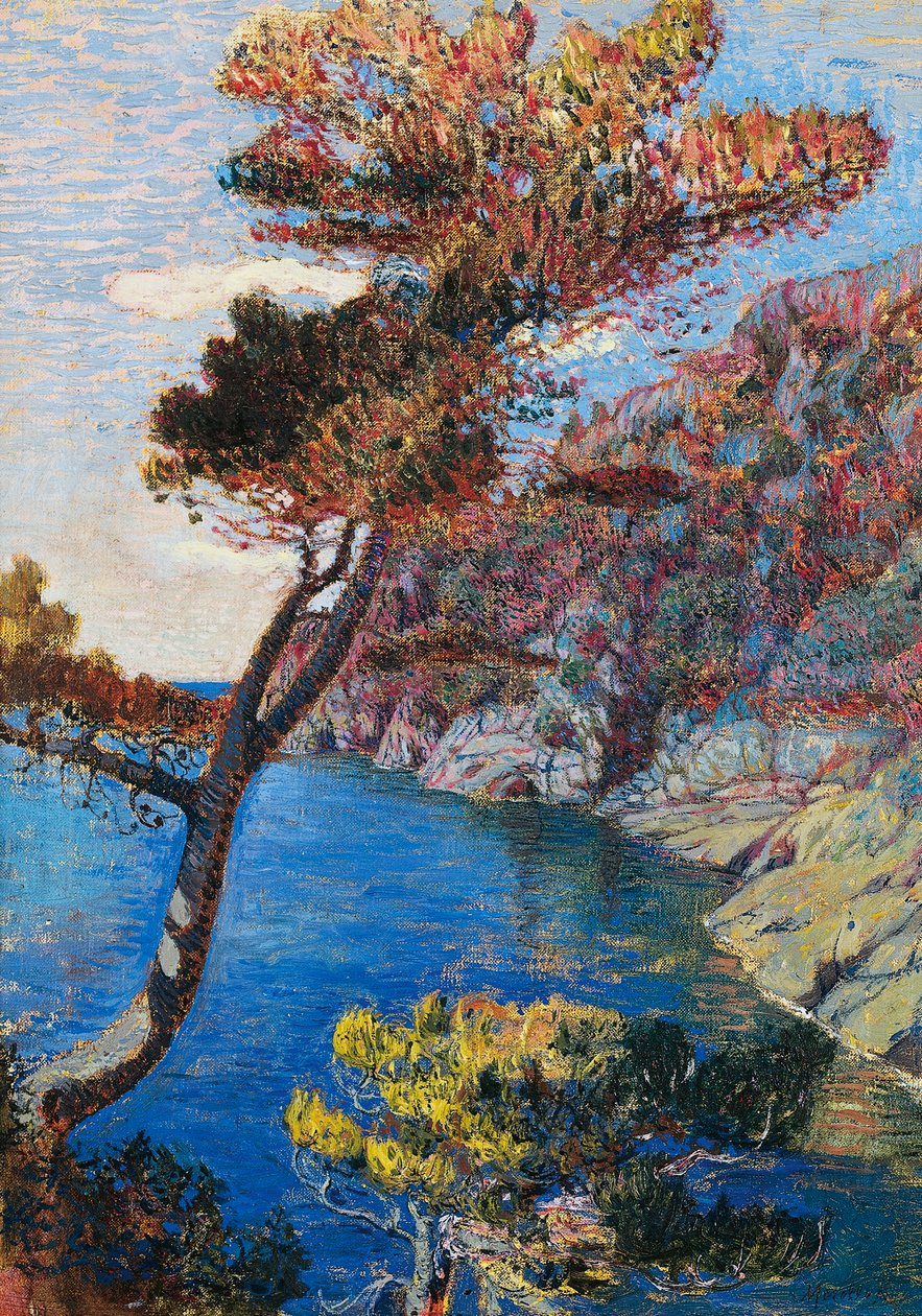Portofino, av Rubaldo Merello (1872-1922), olje på lerret, 60x46 cm. Italia, 1900-tallet. av Rubaldo Merello