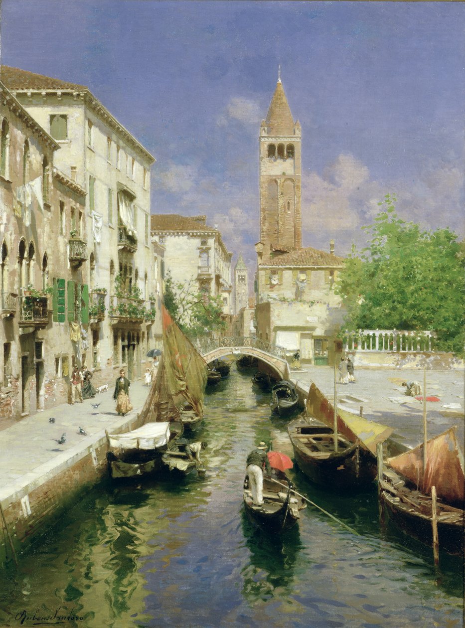 En venetiansk kanal av Rubens Santoro