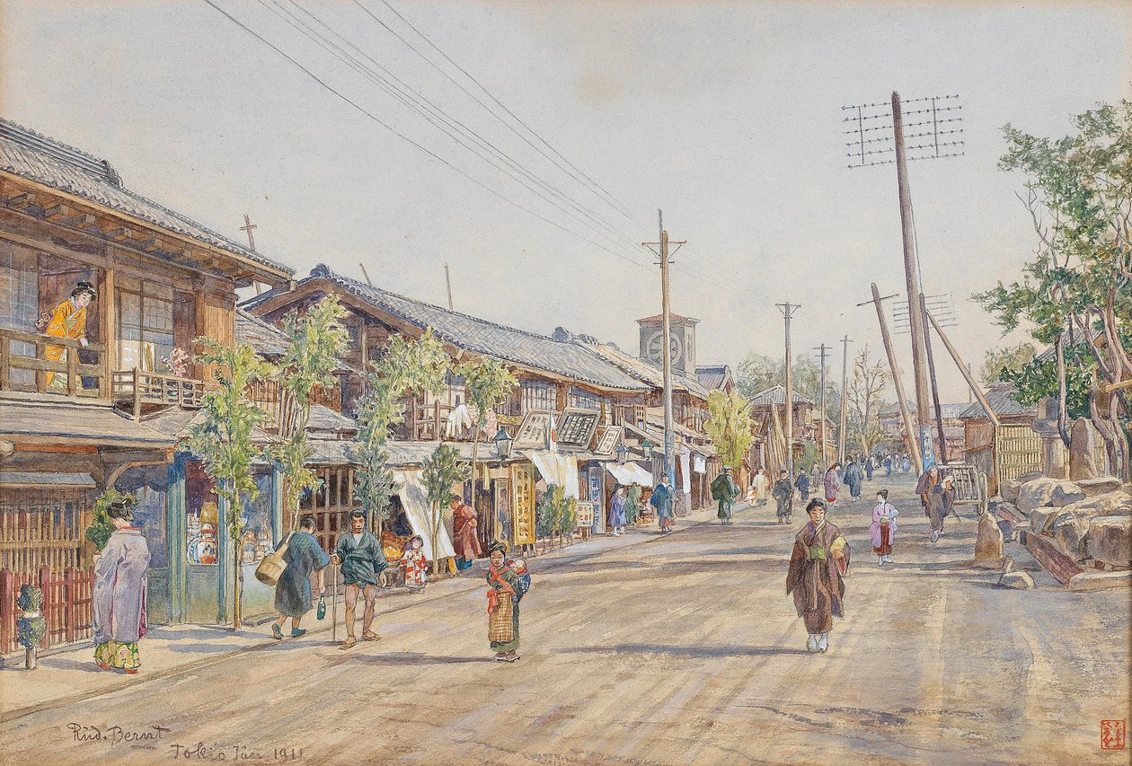 Straw in Tokyo English: A street in Tokyo av Rudolf Bernt