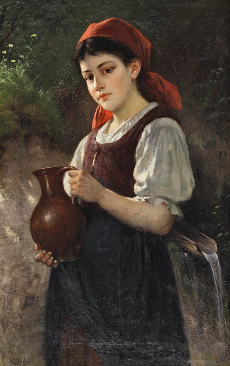Ung jente med en leirkanne av Rudolf Epp
