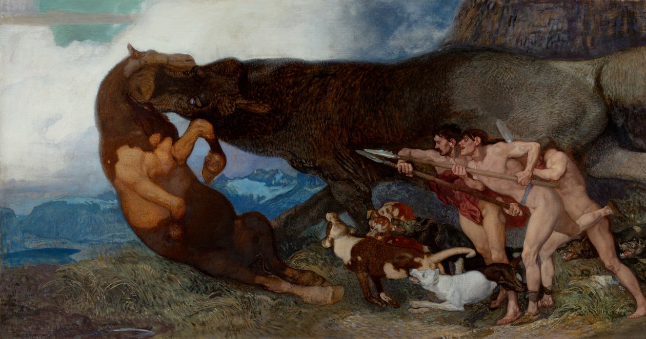 Slåss med et monster, 1903 av Rudolf Jettmar
