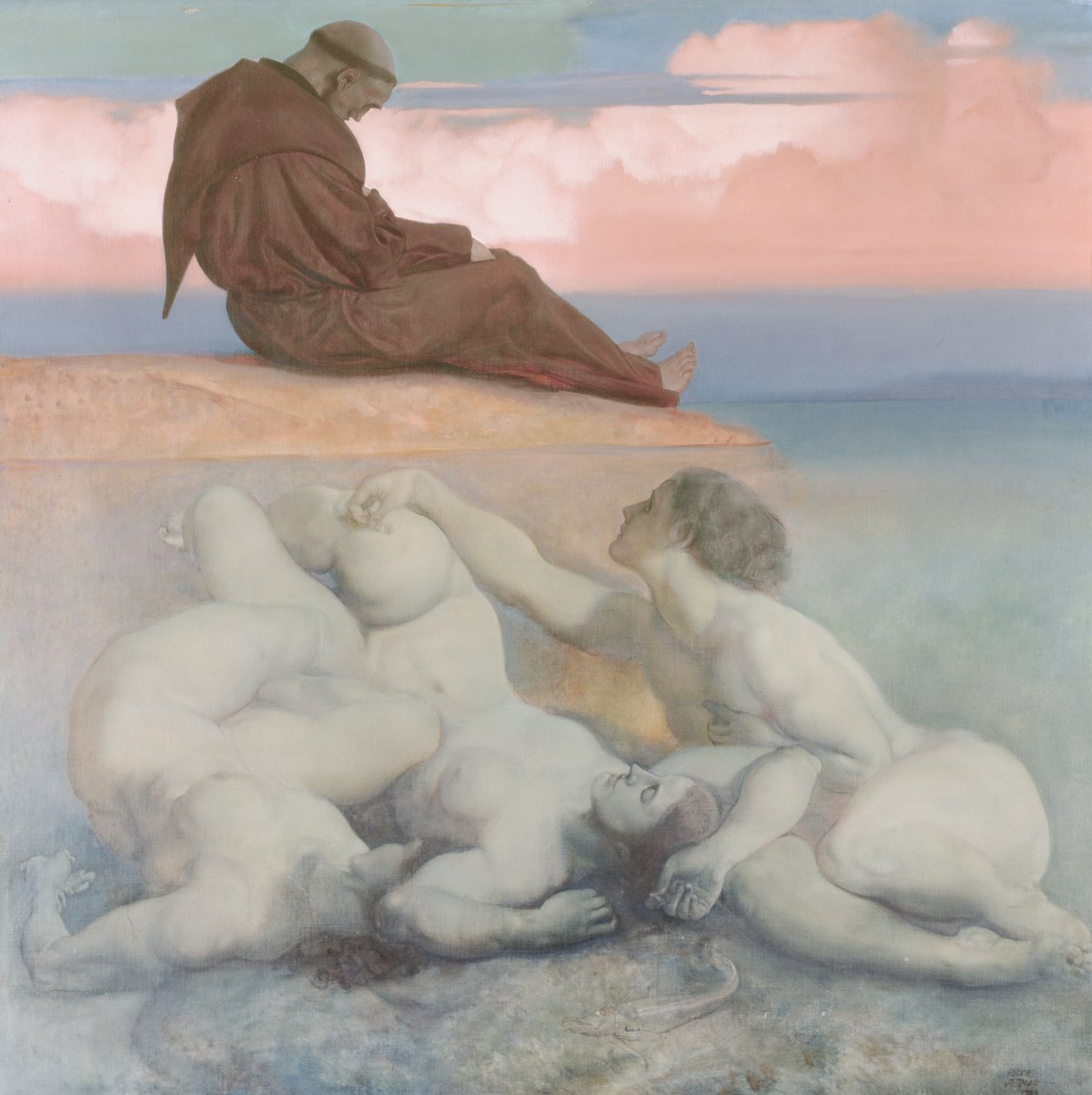 Monk and Nixies, 1921 av Rudolf Jettmar
