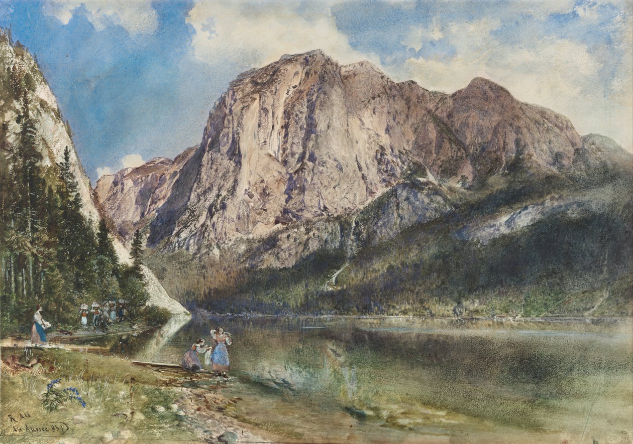 Altaussee -innsjøen og fjellet til Trissel av Rudolf von Alt
