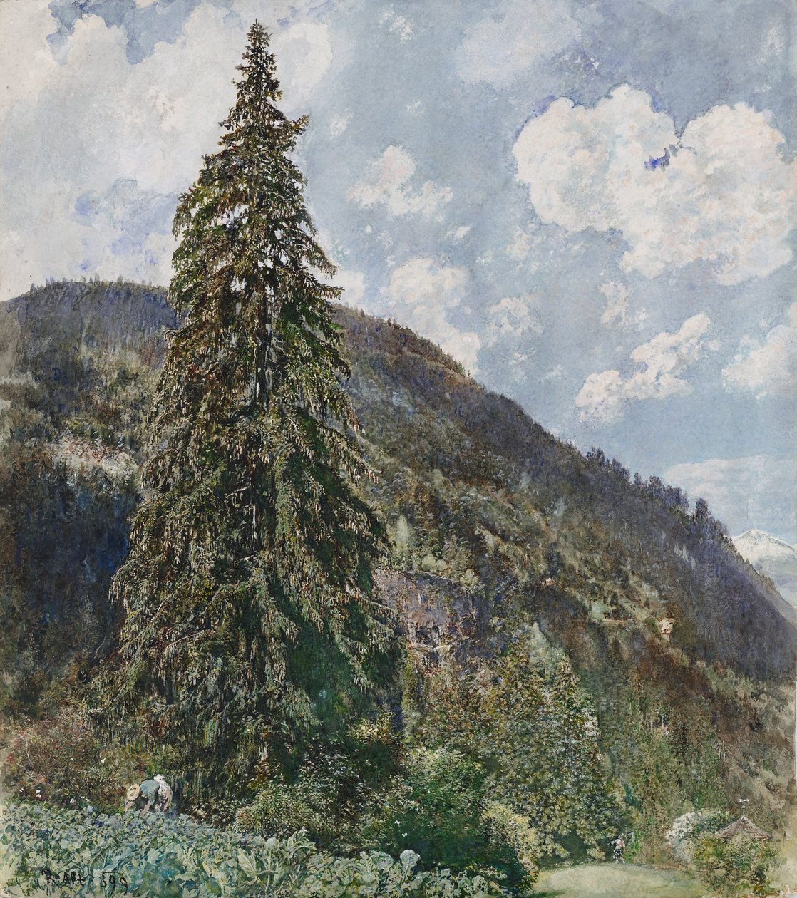 Den gamle granen i Bad Gastein av Rudolf von Alt
