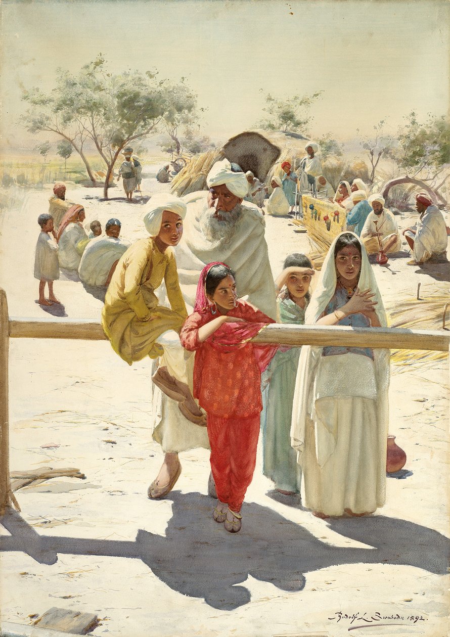 A Peep at the Train, India, 1892 av Rudolf Der G. Swoboda