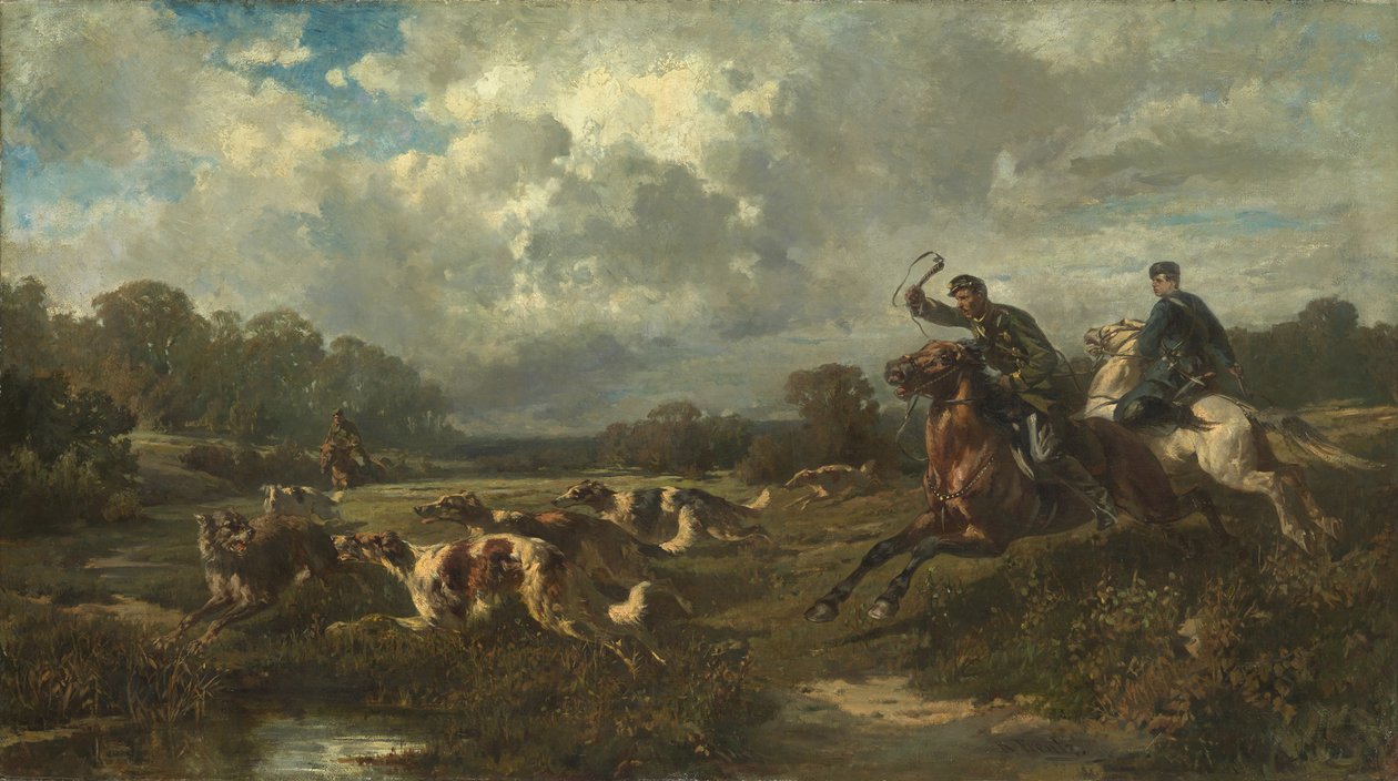 Storhertug Vladimir Alexandrovich av Russland 1847-1909 på ulvejakt av Rudolf Ferdinandovich Frenz