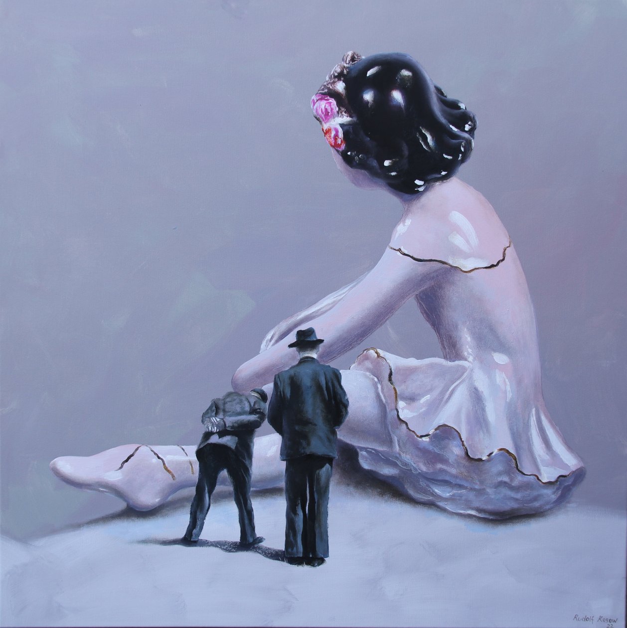 Tricky, 2022 (olje på lerret) av Rudolf Kosow